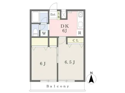 ニューウインズ21(2DK/3階)の間取り写真