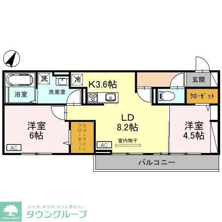アピエルフ(2LDK/3階)の間取り写真