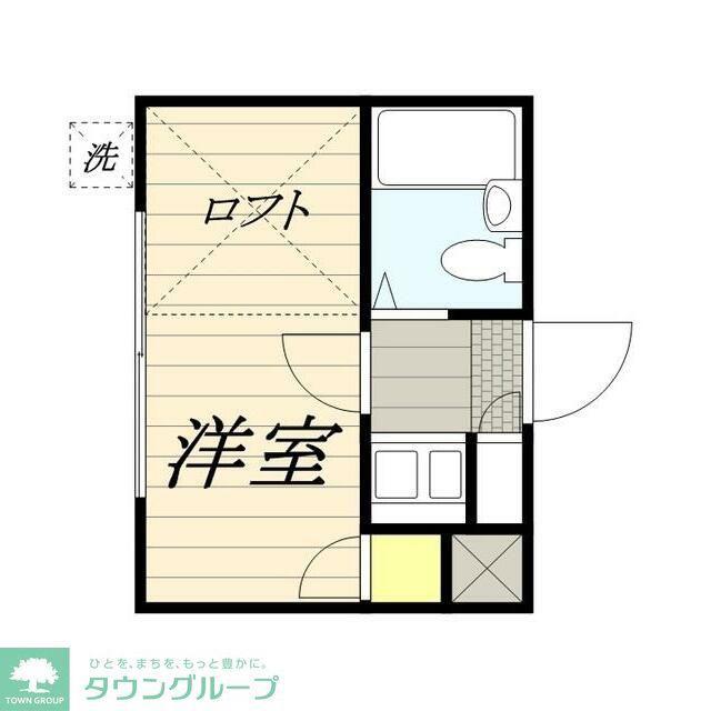 サザンテラス(1K/1階)の間取り写真