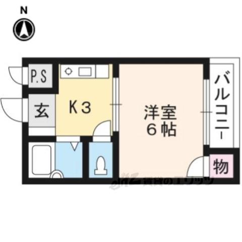 クインズコート(1K/2階)の間取り写真