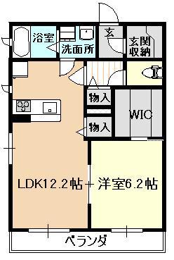 アンレーヴ戸田公園(1LDK/1階)の間取り写真