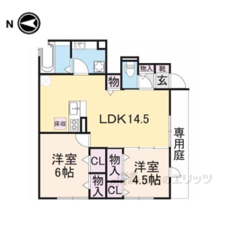 オートルフォワ・パレ(2LDK/2階)の間取り写真
