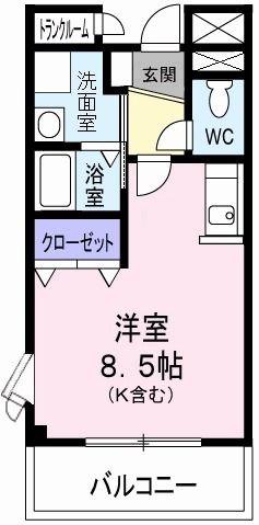 コンフォート(ワンルーム/2階)の間取り写真