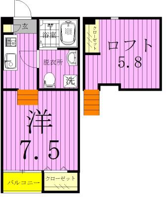 HALE MALUHIA ハレ マルヒア(ワンルーム/2階)の間取り写真