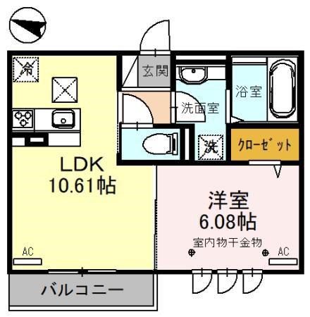DELASSE KOWA II(1LDK/1階)の間取り写真