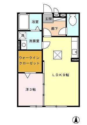 サニーライフ(1LDK/1階)の間取り写真