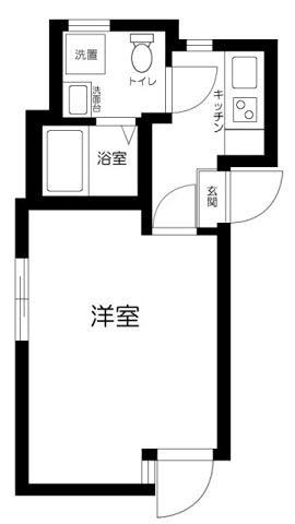 モンクール高野台(1K/2階)の間取り写真