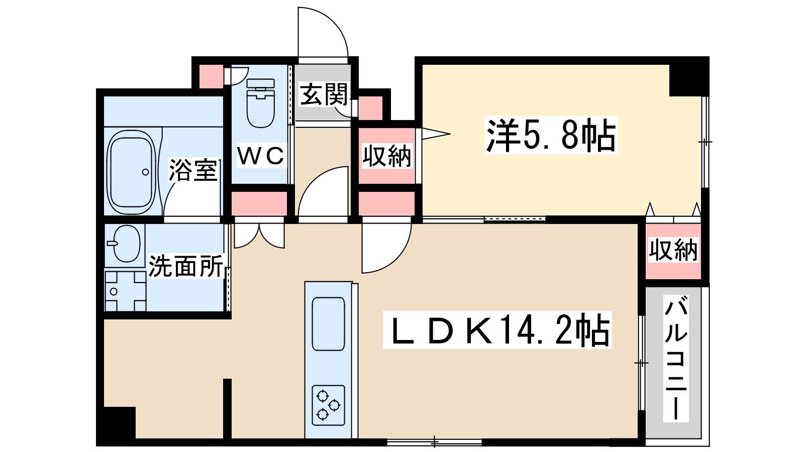 フローラ梅田東(1LDK/5階)の間取り写真