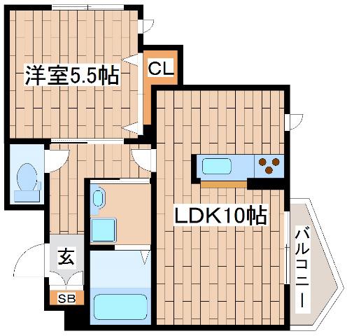 プルミエール住吉(1LDK/1階)の間取り写真
