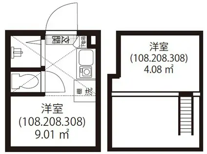 GURANA OKUBO(ワンルーム/B1階)の間取り写真