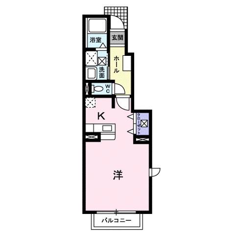 アロッジオプラシードA(1K/1階)の間取り写真