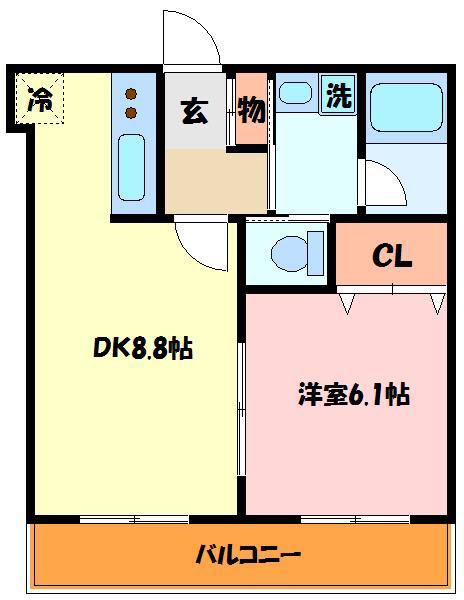 プレミール・ヴィラ(1LDK/1階)の間取り写真