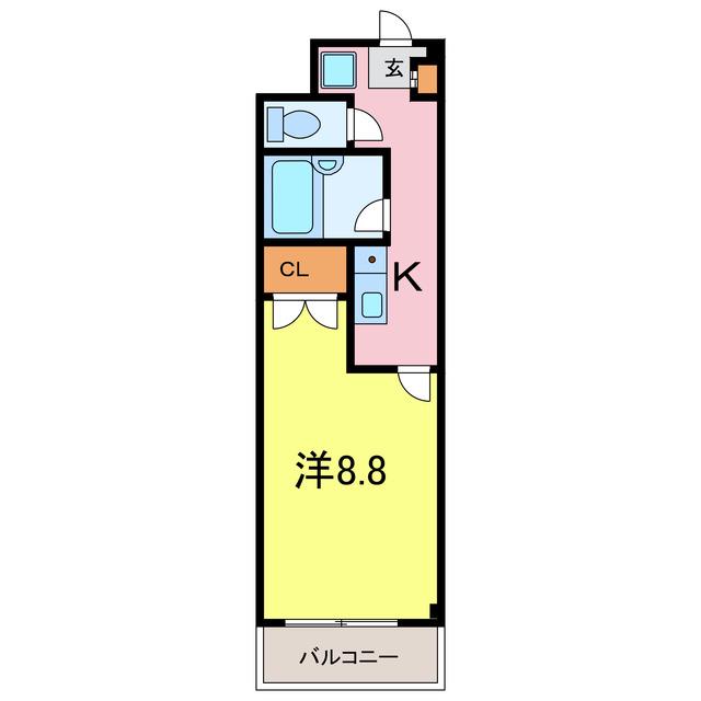 タイムD2(1K/2階)の間取り写真
