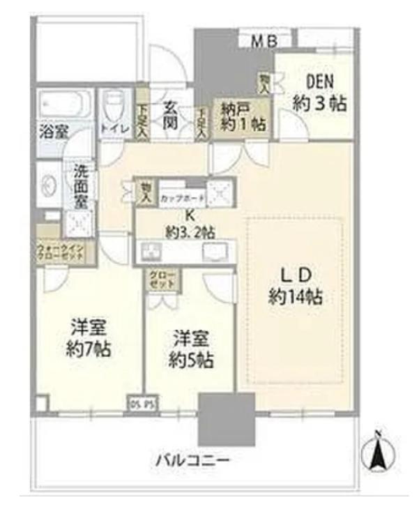 ベイズ タワー&ガーデン(3LDK/27階)の間取り写真