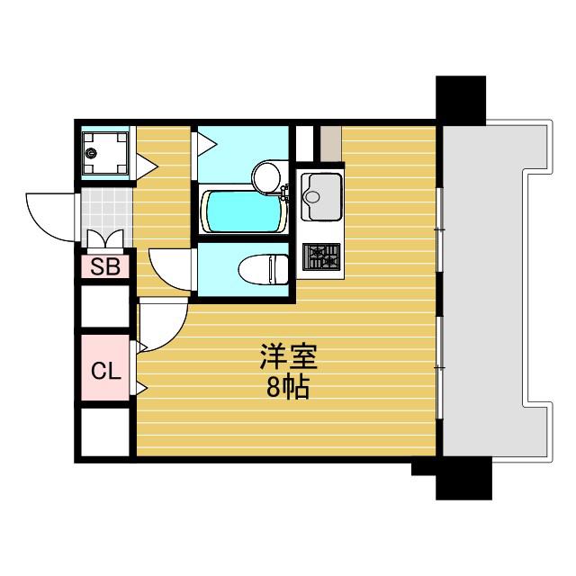 レイセニット北大阪(ワンルーム/4階)の間取り写真