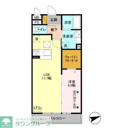 クレールコート(1LDK/1階)の間取り写真
