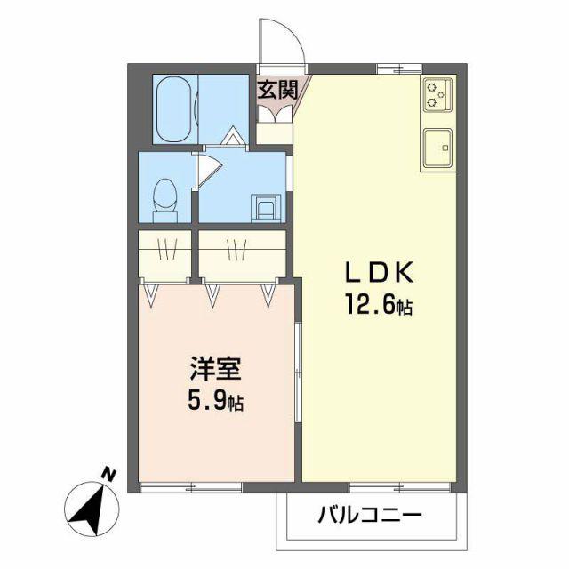 ファミール純(1LDK/2階)の間取り写真