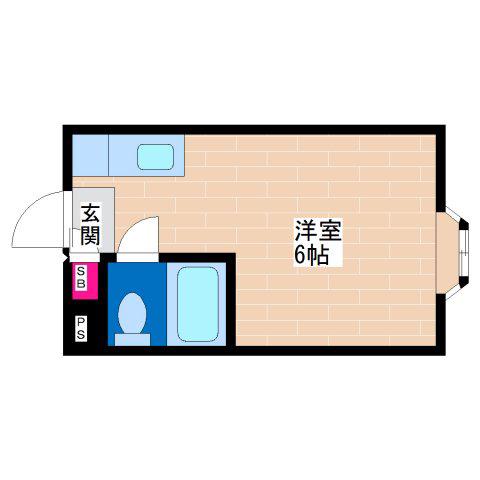 グランドハイツ平野西(ワンルーム/5階)の間取り写真