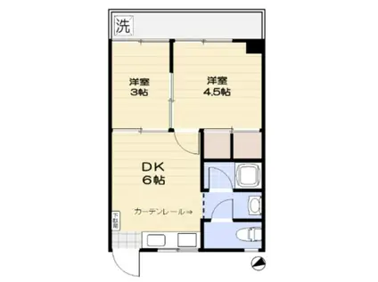 エントピア中野(2DK/4階)の間取り写真