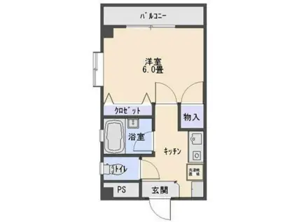 エステート鹿沼(1K/4階)の間取り写真