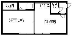 永大グリーンハイツ中村(1DK/2階)の間取り写真