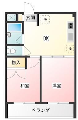 パルピア北馬込(2DK/3階)の間取り写真