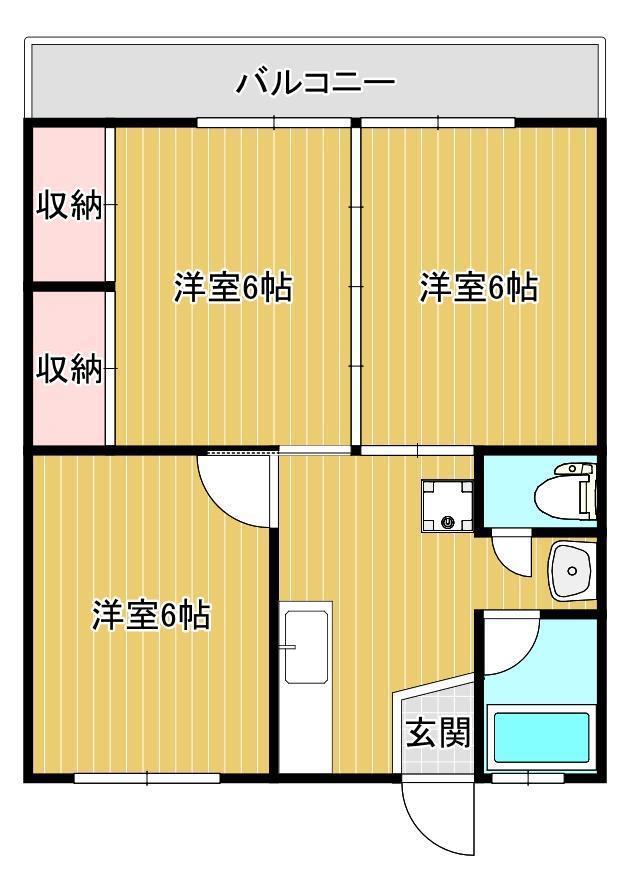 第2池田コーポ(3DK/3階)の間取り写真