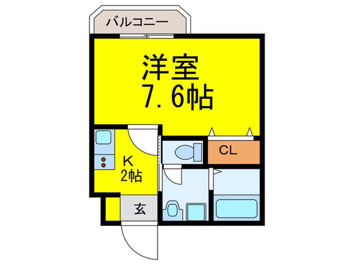 ボーディングハウスIII(1K/2階)の間取り写真