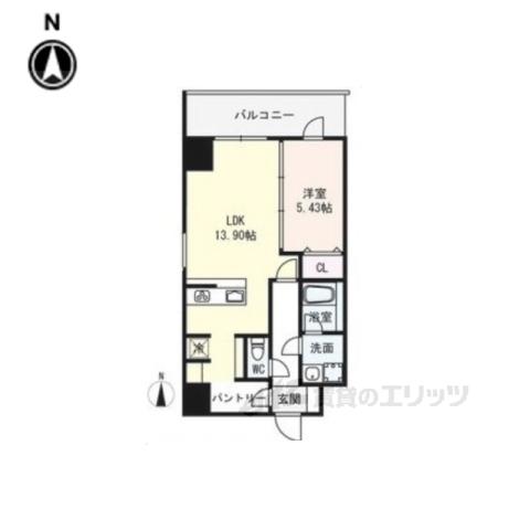 SAIDAIJI TERRACE(1LDK/4階)の間取り写真