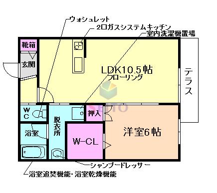 カーサ・セレステ(1LDK/1階)の間取り写真