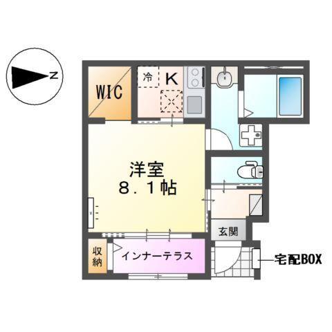富久山久保田池下アパート(1K/1階)の間取り写真