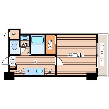 イーストパレス仙台(1K/6階)の間取り写真
