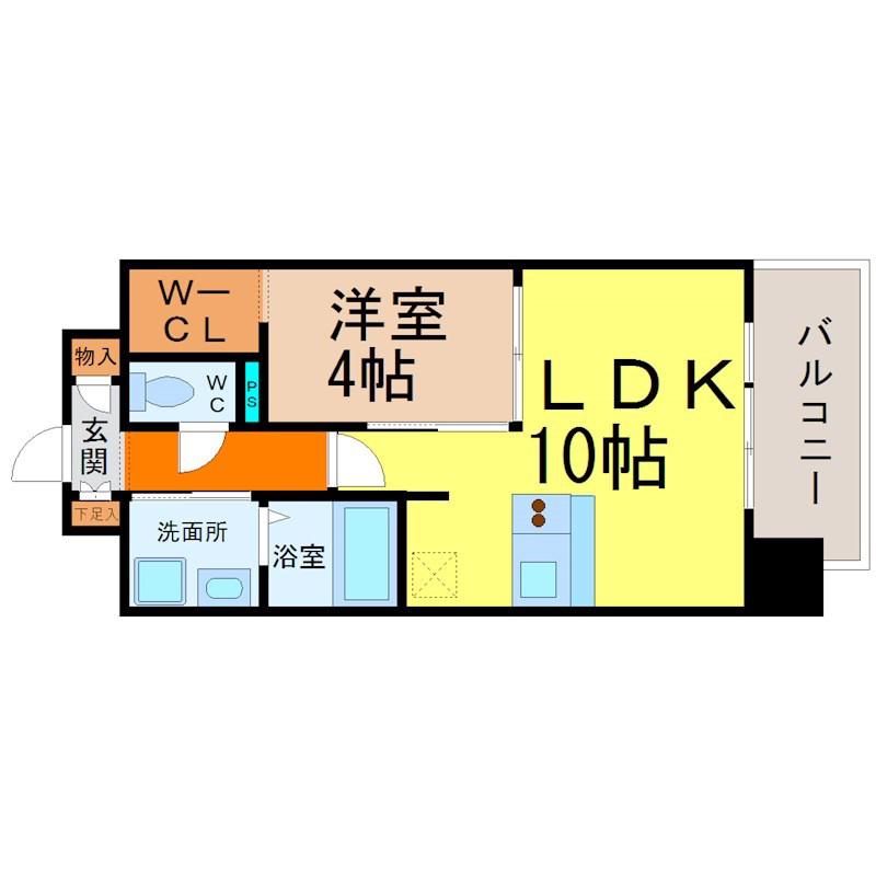 プレサンス丸の内レジデンス(1LDK/7階)の間取り写真
