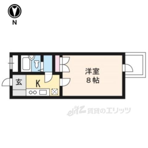 プレシャスコート(1K/4階)の間取り写真