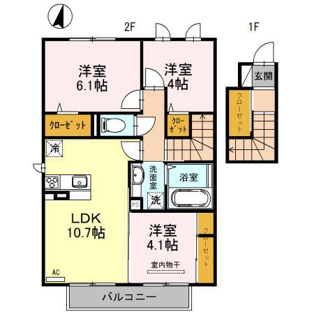 ルミナス伊万里(3LDK/2階)の間取り写真