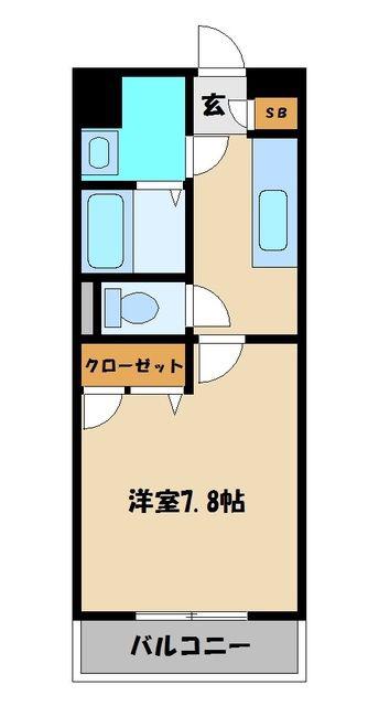 アルカディアIII(1K/3階)の間取り写真