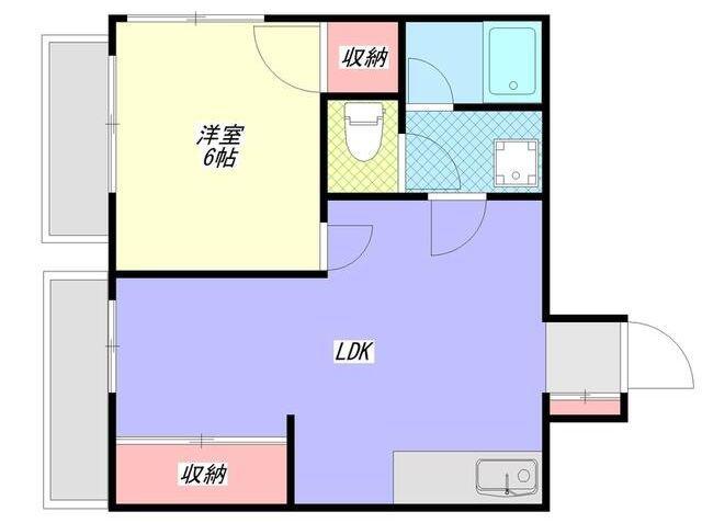 コーポラス上田(1LDK/4階)の間取り写真