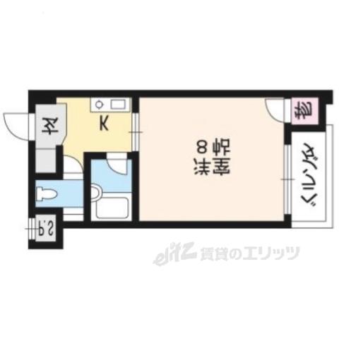 エルデ桃山(1K/2階)の間取り写真