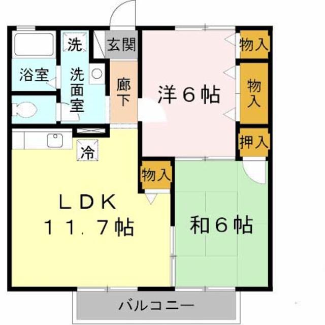 コンフォール(2LDK/2階)の間取り写真
