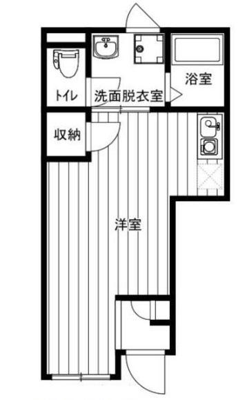 イクシオ下丸子(ワンルーム/1階)の間取り写真