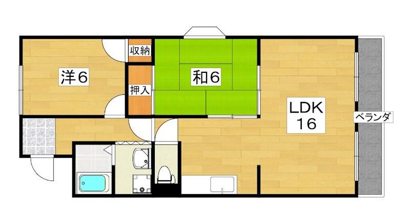 ルミエール(2LDK/3階)の間取り写真