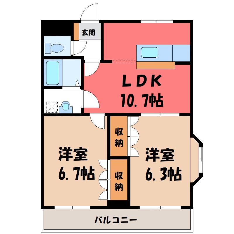 ライブリーコート(2LDK/1階)の間取り写真