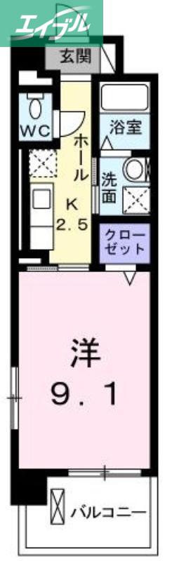 MODE EIGHT II(1K/1階)の間取り写真