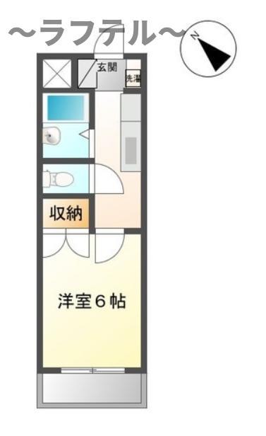 リヴィエール I(1K/3階)の間取り写真