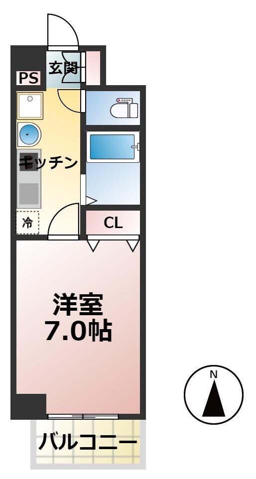 リプル千代田(1K/2階)の間取り写真