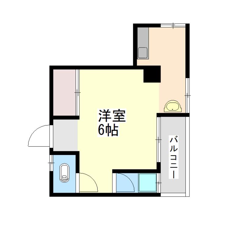 上村マンション(1K/2階)の間取り写真
