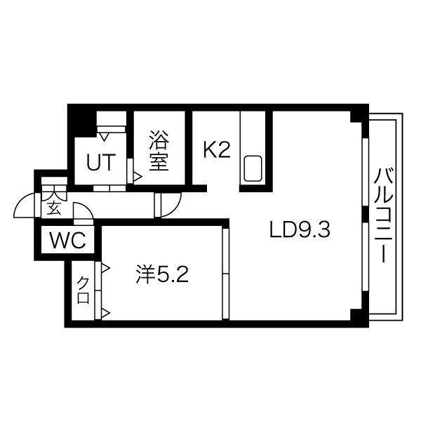 メゾンド北円山さくら(1LDK/3階)の間取り写真