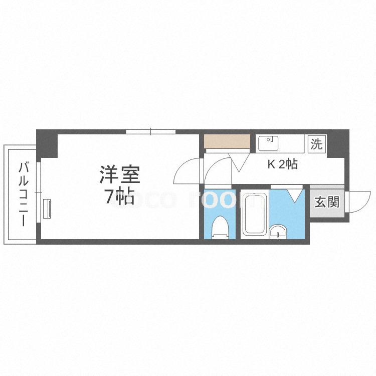 URO大国町(1K/4階)の間取り写真