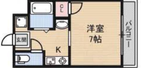 木津川TSマンション(1K/3階)の間取り写真