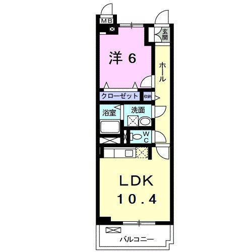 サン フィールドII(1LDK/2階)の間取り写真